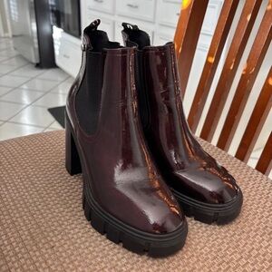 Elegant Maroon Heeled Boots